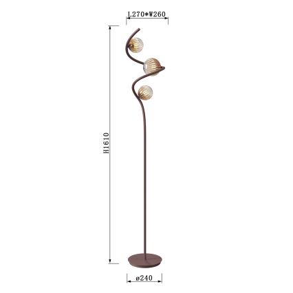 ONLI - Stehleuchte FRIDA 3xG9/10W/230V kupfern
