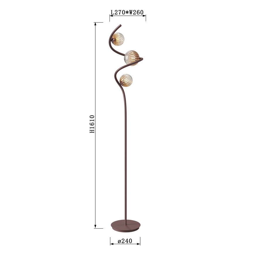 ONLI - Stehleuchte FRIDA 3xG9/10W/230V kupfern