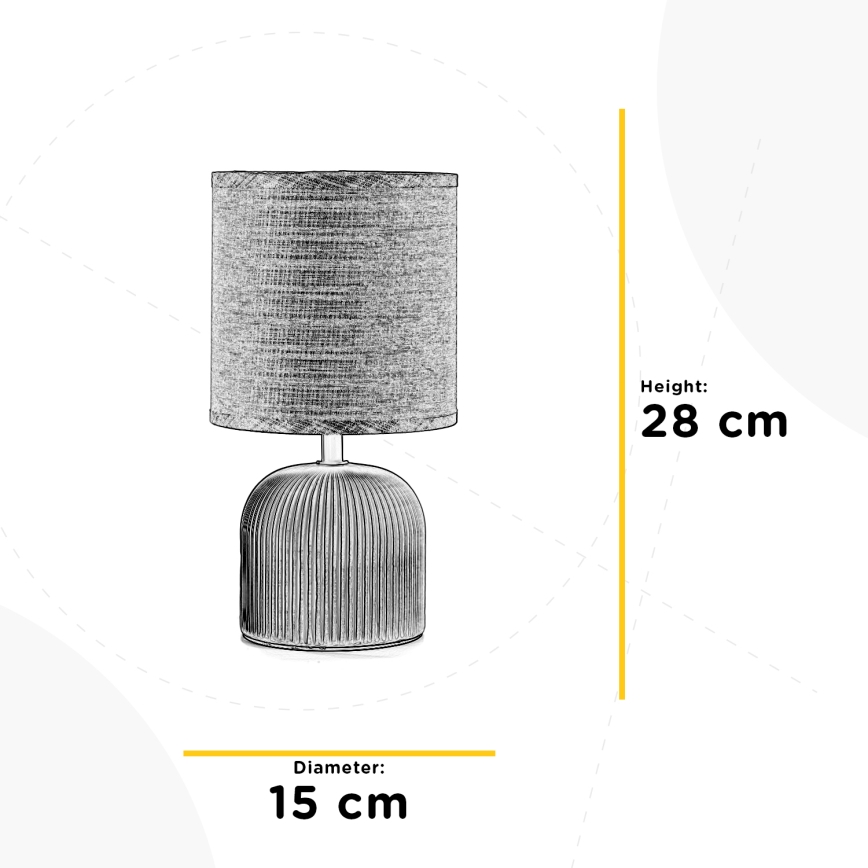 ONLI - Tischlampe SHELLY 1xE27/22W/230V grau 28 cm