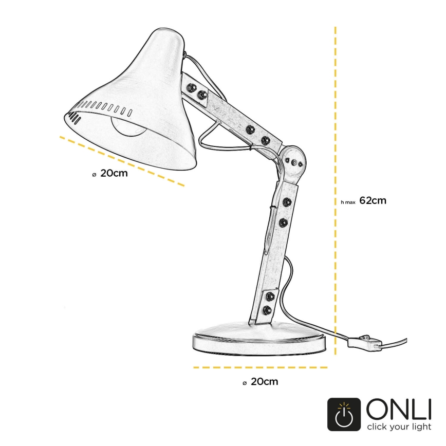 ONLI - Tischleuchte ARCHITETTO 1xE27/22W/230V 62 cm grau/braun
