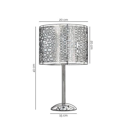 ONLI - Tischleuchte BRUCE 1xE27/15W/230V 40 cm matt Chrom