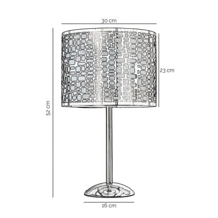 ONLI - Tischleuchte BRUCE 1xE27/15W/230V 52 cm matt Chrom