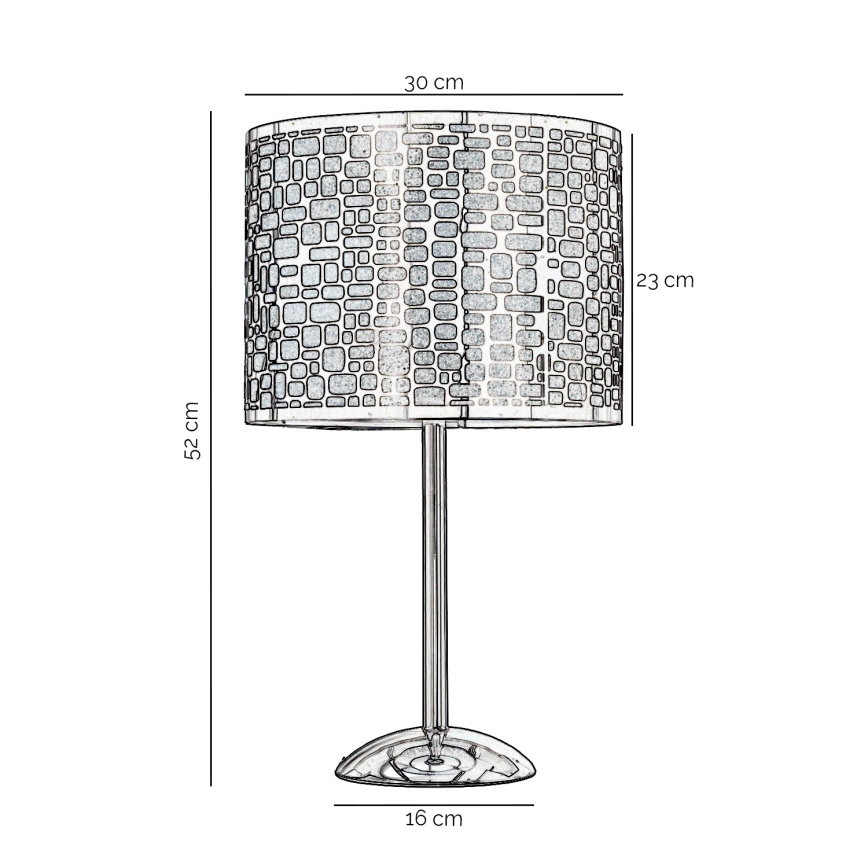 ONLI - Tischleuchte BRUCE 1xE27/15W/230V 52 cm matt Chrom
