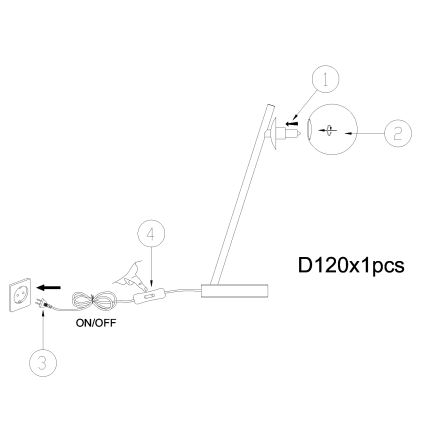 ONLI - Tischleuchte PALOMA 1xG9/10W/230V 38,5 cm schwarz/rauchig