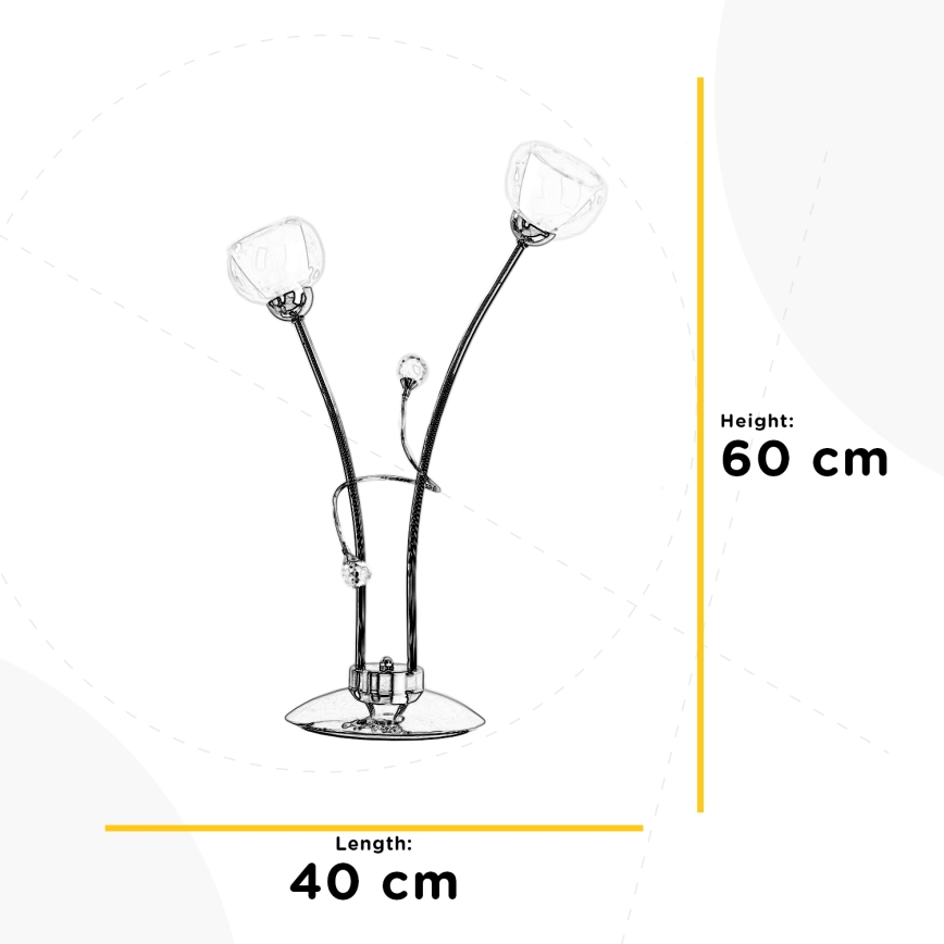 ONLI - Tischleuchte WENDY 2xE14/6W/230V 60 cm glänzendes Chrom