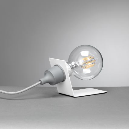 ONLI - Tischleuchte WIRE 1xE27/15W/230V 9 cm grau/weiß