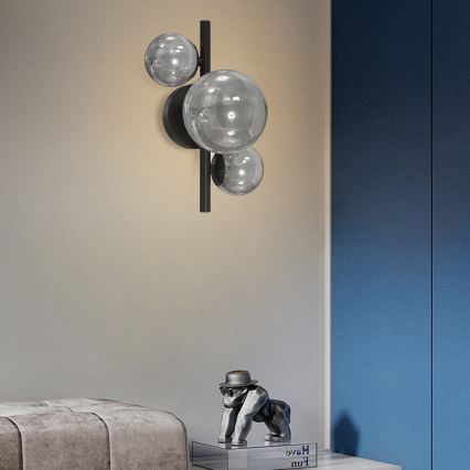 ONLI - Wandleuchte PALOMA 3xG9/10W/230V schwarz/rauchig