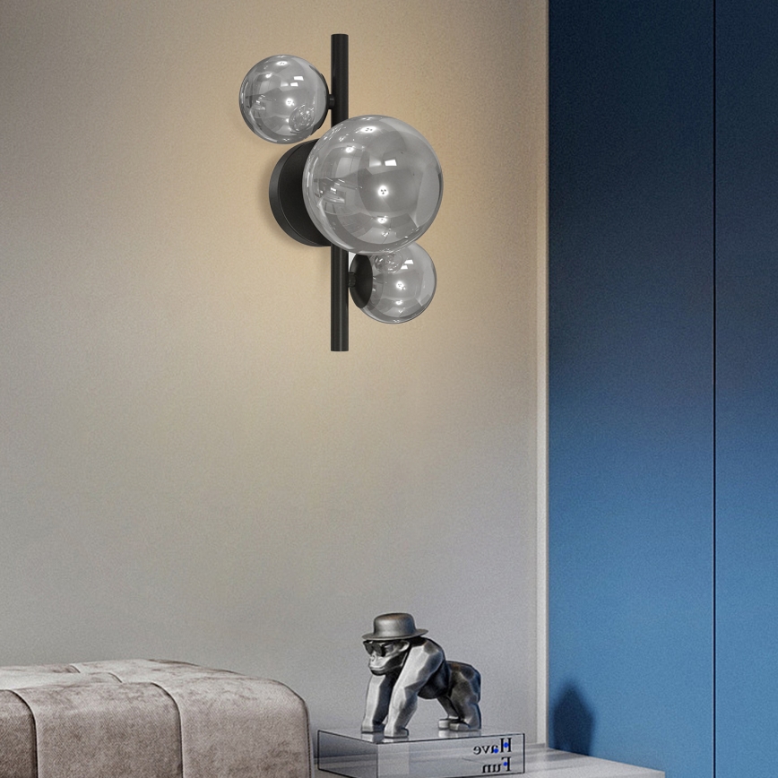 ONLI - Wandleuchte PALOMA 3xG9/10W/230V schwarz/rauchig