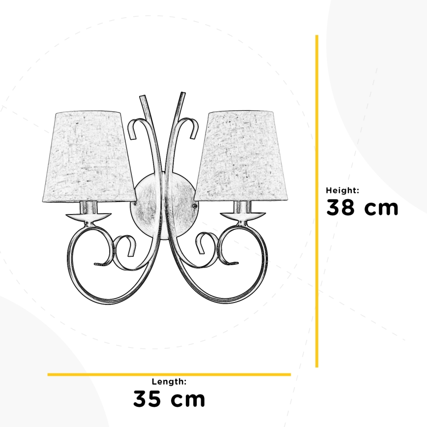 ONLI - Wandleuchte POMPEI 2xE14/6W/230V bronzen