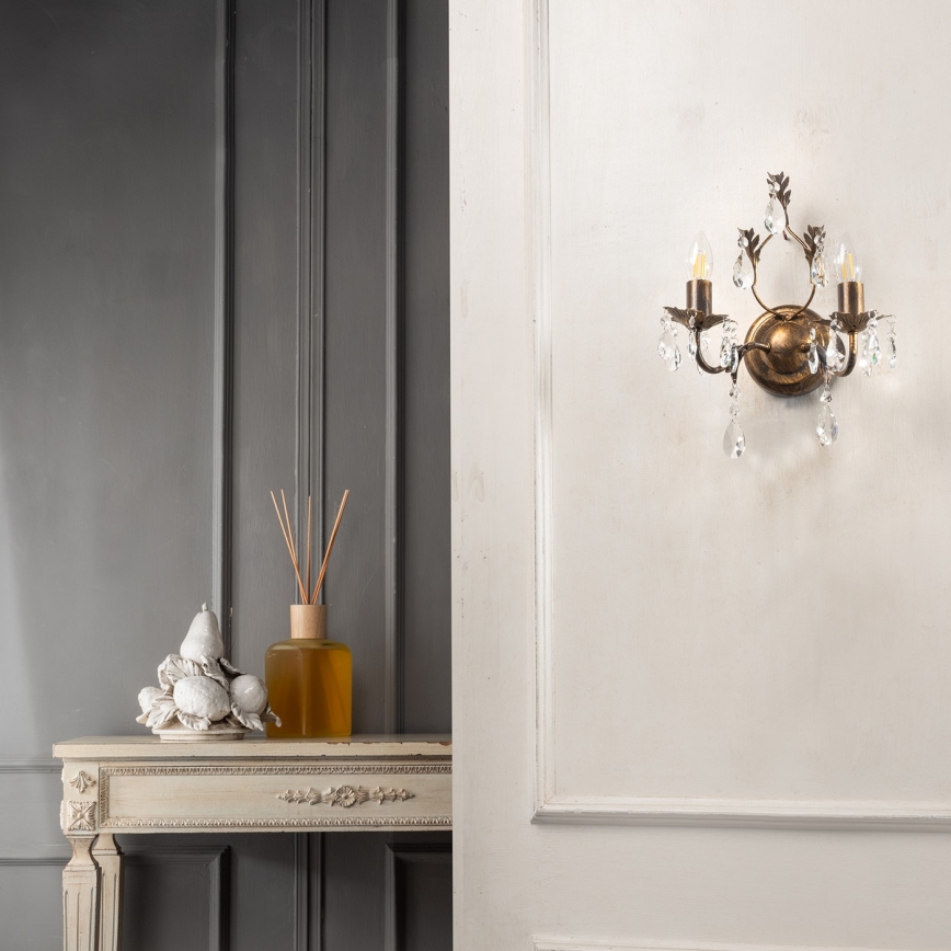 ONLI - Wandleuchte TERESA 2xE14/6W/230V Bronze