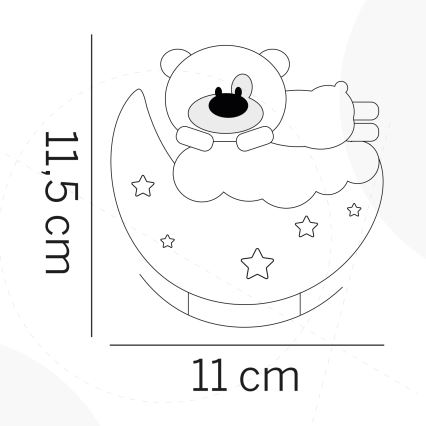 ONLI - LED Wiederaufladbares Kinder-Nachtlicht NUVOLINA LED/2,5W/5V 300 mAh Bär/blau