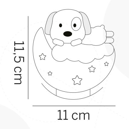 ONLI - LED wiederaufladbares Kinder-Nachtlicht NUVOLINA LED/2,5W/5V 300 mAh Hund/rosa