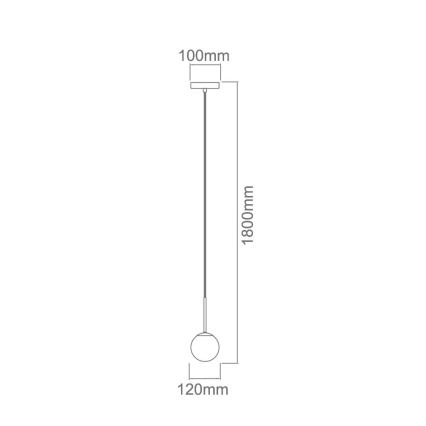 Open Design OR80087 - Badezimmer-Hängeleuchte mit Kabel BAO 1xG9/8W/230V IP44 goldfarben