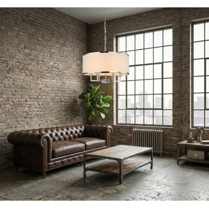 Open Design OR80209 - Kronleuchter an Kette CASA 3xE14/12W/230V creme/hochglanzchrom