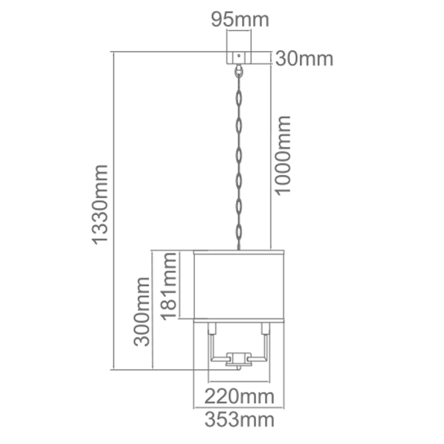 Open Design OR80209 - Kronleuchter an Kette CASA 3xE14/12W/230V creme/hochglanzchrom