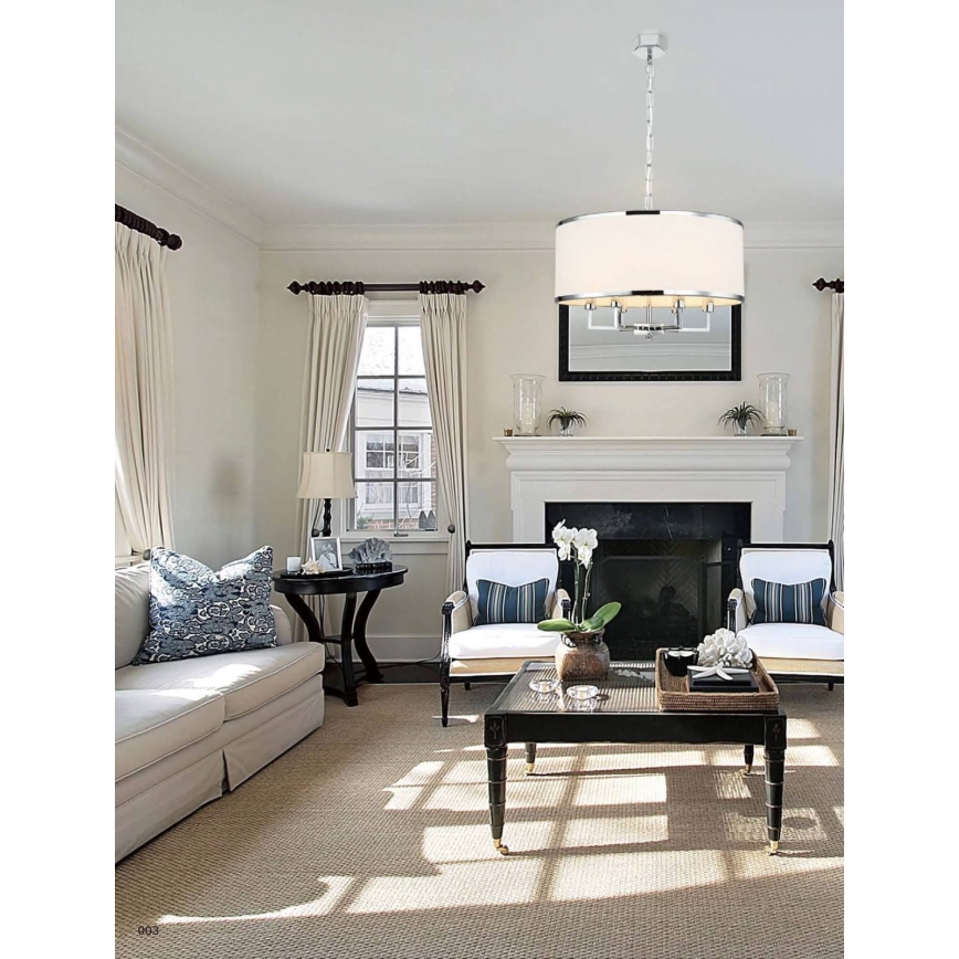 Open Design OR80216 - Kronleuchter an Kette CASA 6xE14/15W/230V cremefarben/Hochglanzchrom