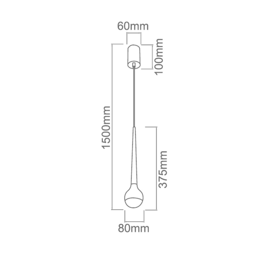 Open Design OR80261 - CAPPI LED-Pendelleuchte an Kabel, 5W/230V, schwarz-chrom