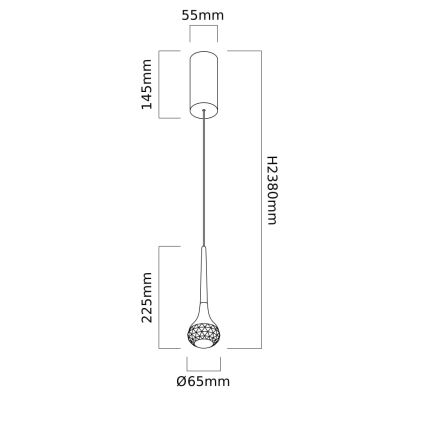 Open Design OR80322 - LED-Pendelleuchte an Stahlseil CRIMA LED/7W/230V, glänzender Chrom