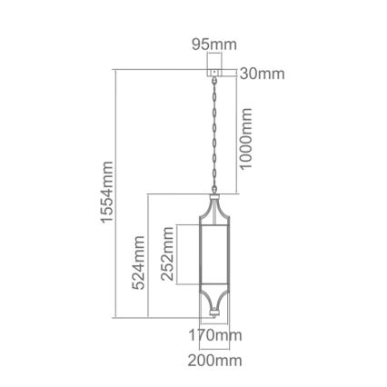 Open Design OR80551 - Hängeleuchte an Kette LUNGA 1xE27/15W/230V hochglänzender Chrom/weiß