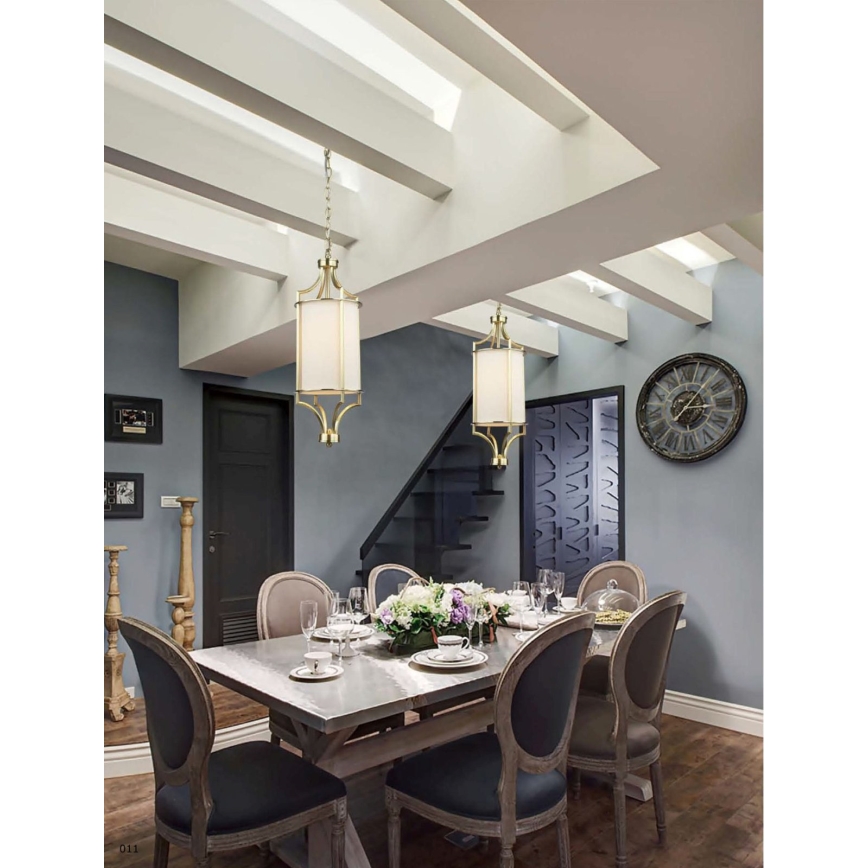 Open Design OR80568 - Pendelleuchte mit Kette LUNGA 1xE27/15W/230V Messing/weiß