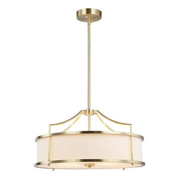 Open Design OR80896 - Deckenleuchte an Stange STANZA 4xE27/15W/230V Ø 55 cm Messing/Weiß