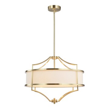 Open Design OR80933 - Deckenleuchte an Stange STESSO 4xE27/15W/230V Ø 55 cm Messing/Weiß