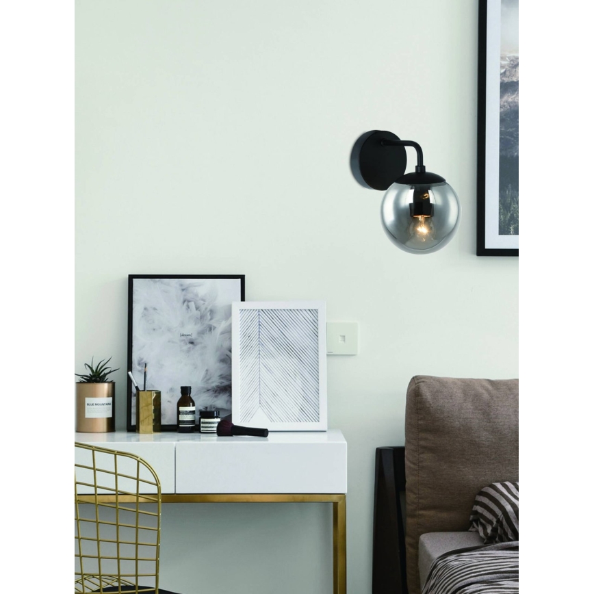 Open Design OR81411 - Wandleuchte BAO 1xE27/8W/230V schwarz/rauchgrau
