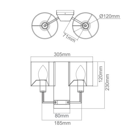 Open Design OR81497 - Wandleuchte CASA 2xE14/12W/230V glänzender Chrom/Creme