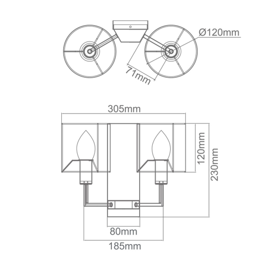 Open Design OR81497 - Wandleuchte CASA 2xE14/12W/230V glänzender Chrom/Creme