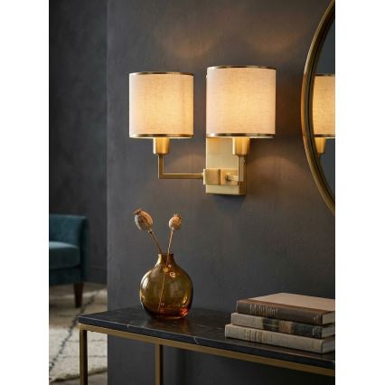 Open Design OR81503 - Wandleuchte CASA 2xE14/12W/230V Messing/cremefarben