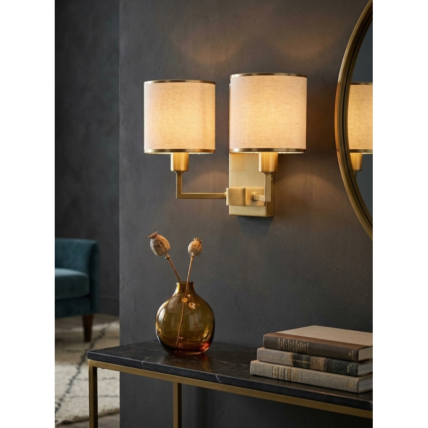 Open Design OR81503 - Wandleuchte CASA 2xE14/12W/230V Messing/cremefarben