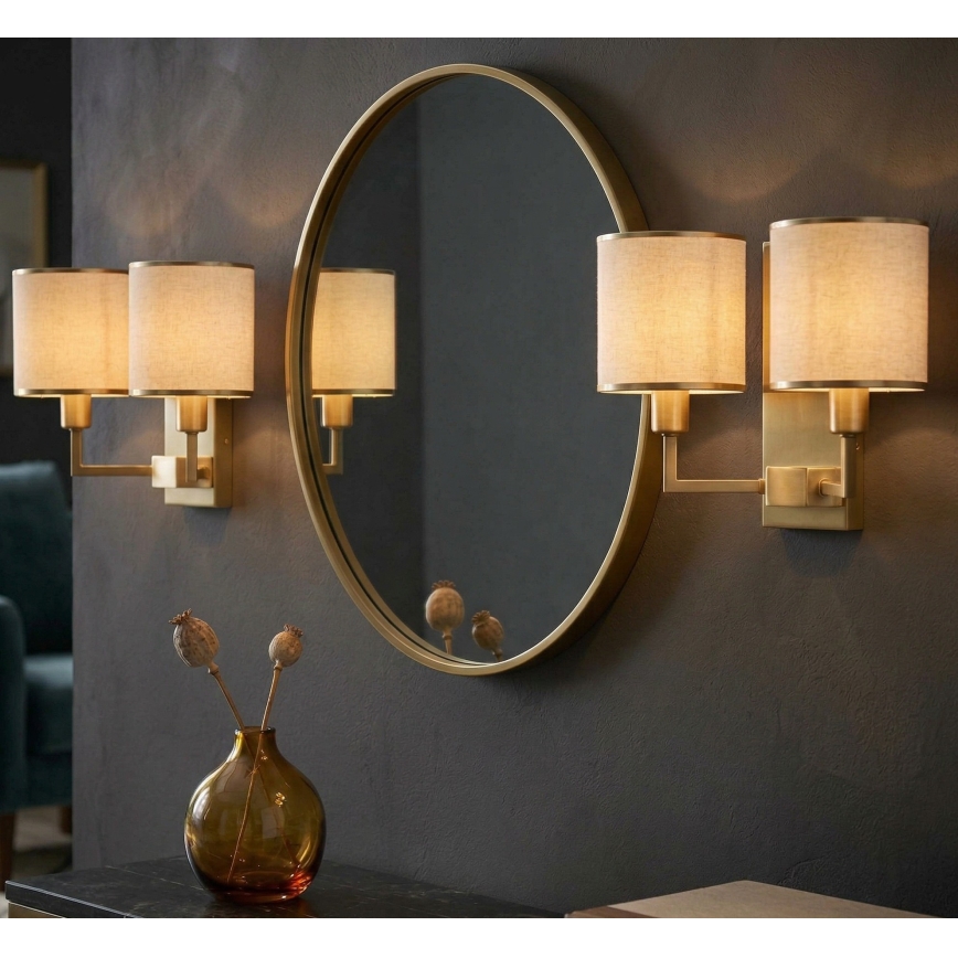 Open Design OR81503 - Wandleuchte CASA 2xE14/12W/230V Messing/cremefarben