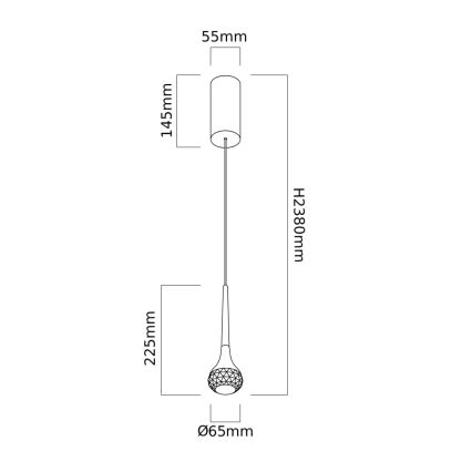 Open Design OR84795 - LED-Pendelleuchte an Kabel CRIMA LED/7W/230V schwarz