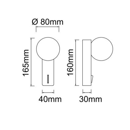 Open Design OR85532 - Badezimmer-Wandleuchte BOLETTA 1xG9/8W/230V IP44 Messing