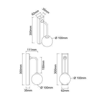 Open Design OR85600 - ERO Badezimmer-Wandleuchte, 1xG9/9W/230V, IP44, Messing