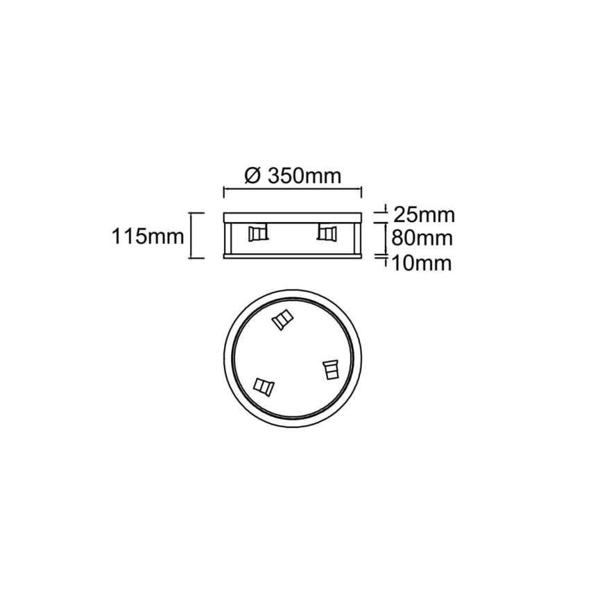 Open Design OR85792 - Deckenleuchte SANDRO 3xE14/12W/230V Ø 35 cm mattierter Chrom