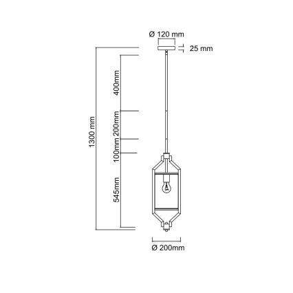 Open Design OR85860 - Deckenleuchte an Stange ZUNDO 1xE27/15W/230V Messing/Weiß