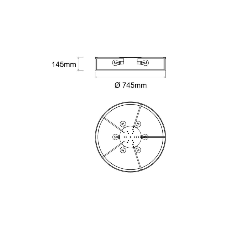Open Design OR86065 - Deckenleuchte ZALINDRO 6xE27/15W/230V Ø 74,5 cm weiß/hochglanzchrom