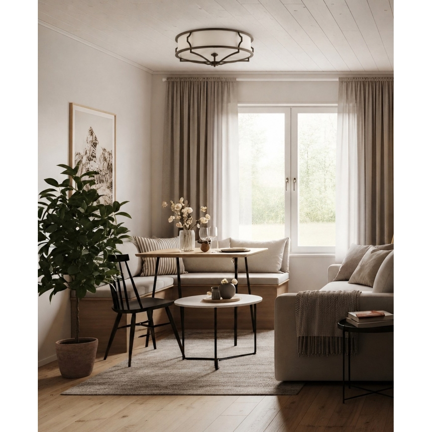 Open Design OR86614 - Deckenleuchte STESSO 6xE27/12W/230V Ø 85 cm braun