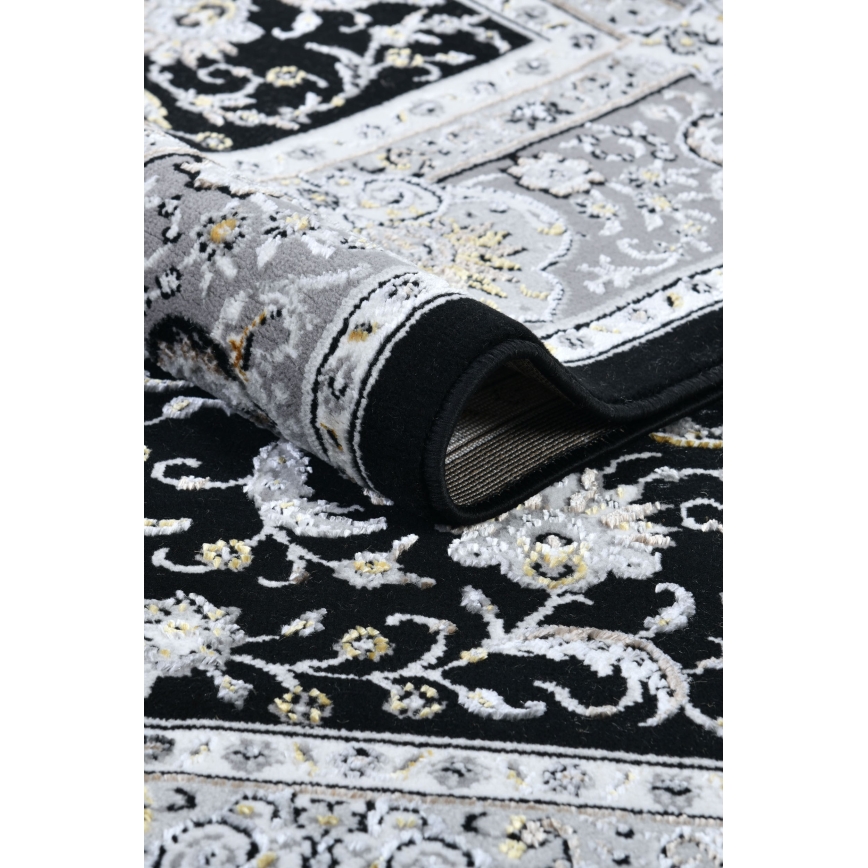 Orientalischer Teppich GRECE 120x170 cm 2150 g/m2 schwarz/grau/weiß