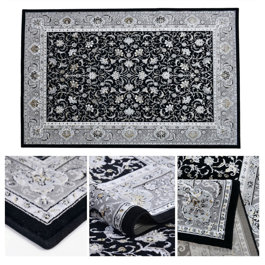 Orientteppich GRECE 120x170 cm 2150 g/m2 Schwarz/Grau/Weiß