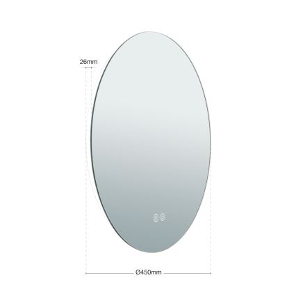LED-Badezimmer-Wandspiegel mit Hintergrundbeleuchtung FOCUS LED/18W/230V 3000/4200/6000K d 45 cm IP44