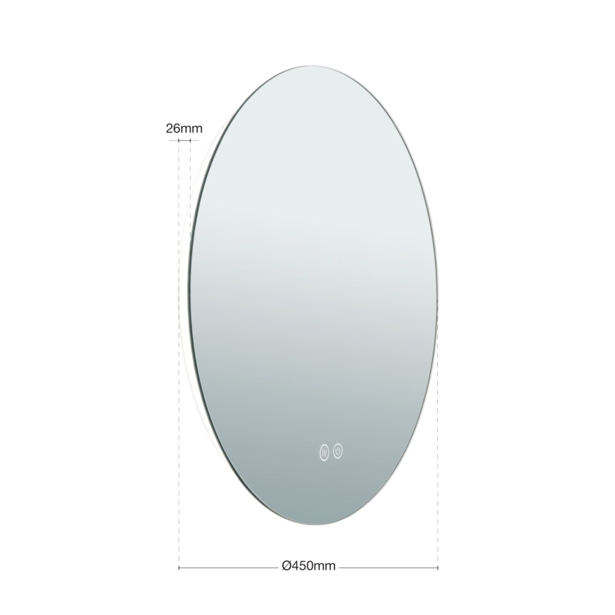 LED-Badezimmer-Wandspiegel mit Hintergrundbeleuchtung FOCUS LED/18W/230V 3000/4200/6000K d 45 cm IP44