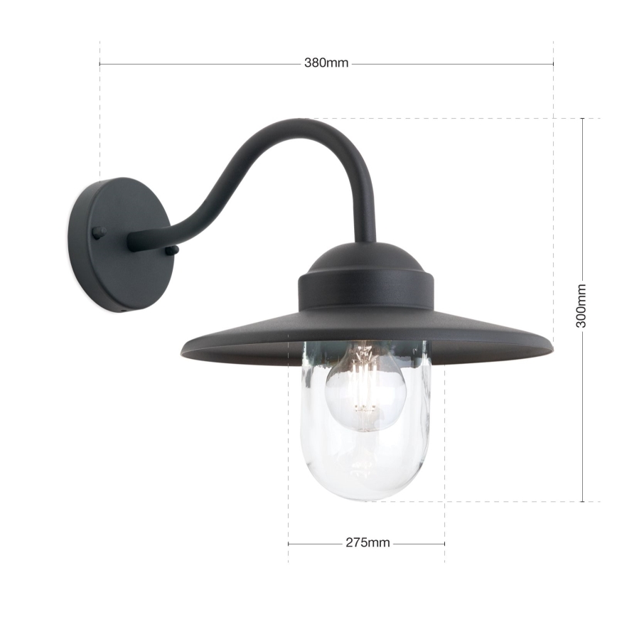 Outdoor-Wandleuchte EDWARD 1xE27/60W/230V IP44 schwarz
