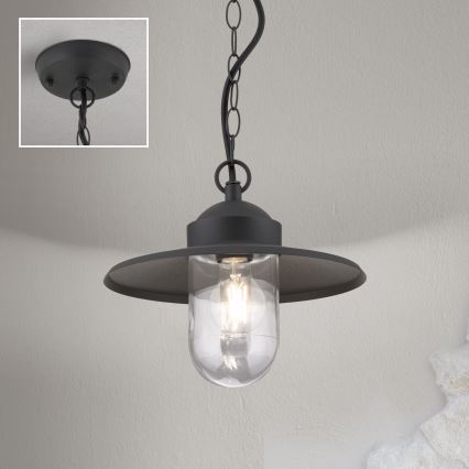 Outdoor-Pendelleuchte EDWARD 1xE27/60W/230V IP44 schwarz