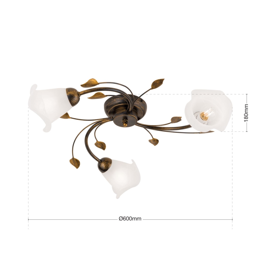 Anbauleuchte SISI 3xE14/40W/230V d 60 cm bronzen/Patina