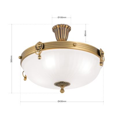 Aufbauleuchte ROCCA 4xE27/60W/230V d 43 cm bronzen/weiß