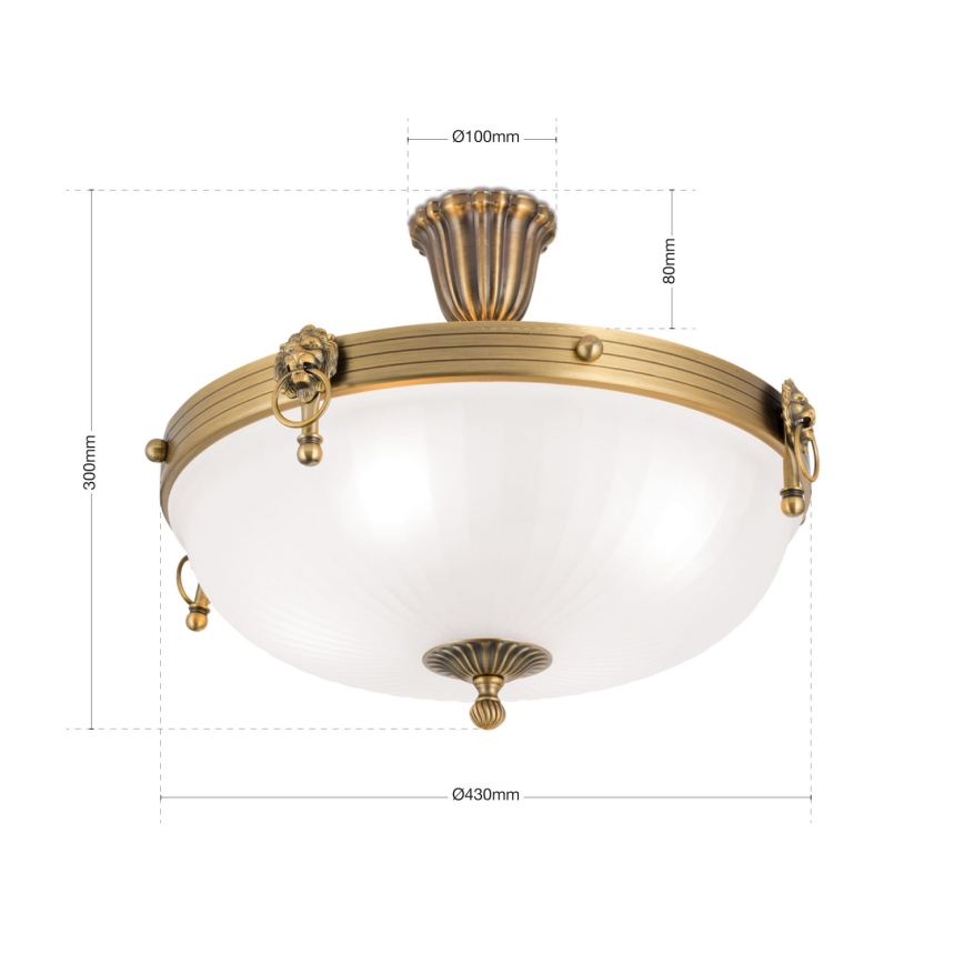 Aufbauleuchte ROCCA 4xE27/60W/230V d 43 cm bronzen/weiß