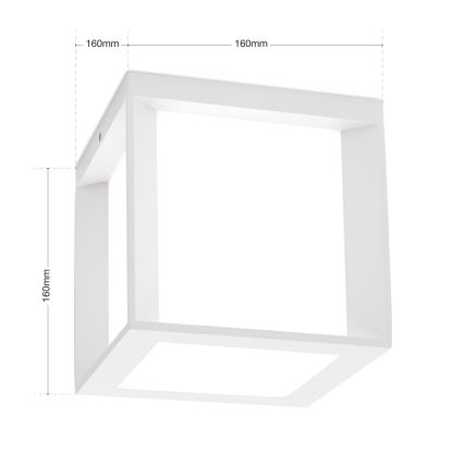 Außenleuchte HENRY 1xE27/15W/230V 16x16 cm IP44 weiß