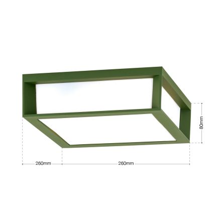 Außenleuchte HENRY 2xE27/15W/230V 26x26 cm IP44 grün